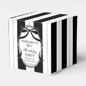 白黒レトロストライプ誕生日の好意カスタム フェイバーボックス (正面サイド)