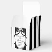 白黒レトロストライプ誕生日の好意カスタム フェイバーボックス (オープン)