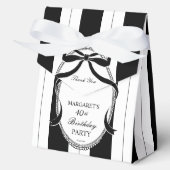 白黒レトロストライプ誕生日の好意カスタム フェイバーボックス (正面)