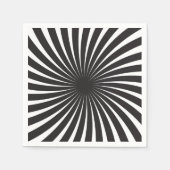 白黒レトロスパイラル日が差すこと スタンダードカクテルナプキン (正面)