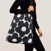 白黒レトロデイジー#1 #decor #art クロスボディバッグ (クローズアップ)