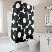 白黒レトロデイジー#1 #decor #art シャワーカーテン (インサイチュ)