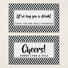 白黒レトロパタン飲料チケット