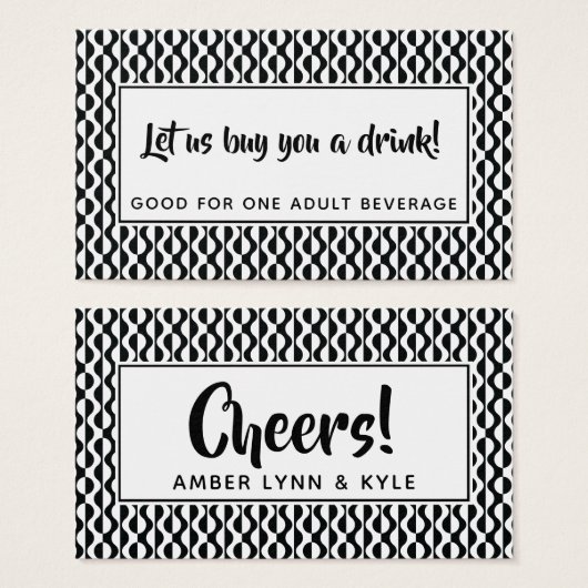 白黒レトロパタン飲料チケット (正面&裏面)