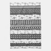 白黒レトロパターストライプン1 キッチンタオル (縦)
