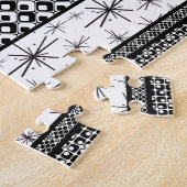 白黒レトロパターストライプン1 ジグソーパズル (側面)