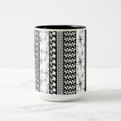 白黒レトロパターストライプン1 ツートーンマグカップ (中央)