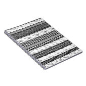 白黒レトロパターストライプン1 ノートブック (右側)