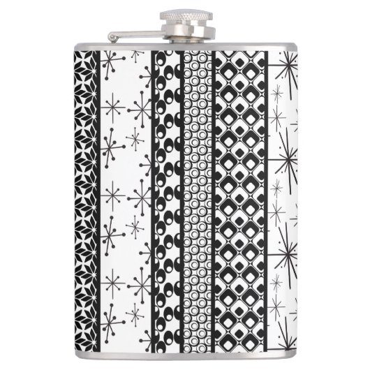 白黒レトロパターストライプン1 フラスク (正面)