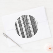白黒レトロパターストライプン1 ラウンドシール (封筒)
