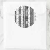 白黒レトロパターストライプン1 ラウンドシール (バッグ)