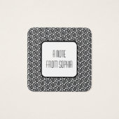 白黒レトロパターファンキーンのメッセージのメモ (正面)