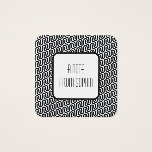 白黒レトロパターファンキーンのメッセージのメモ (正面)