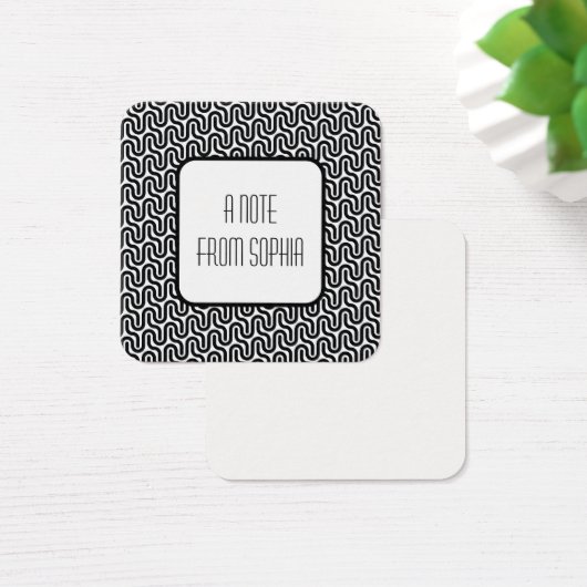 白黒レトロパターファンキーンのメッセージのメモ (デスク)