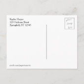 白黒レトロパターン卒業パーティー インビテーションポストカード (裏面)