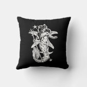 白黒レトロピンアップマーメイド クッション (裏面)