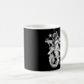 白黒レトロピンアップマーメイド コーヒーマグカップ (正面右)