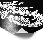 白黒レトロピンアップマーメイド フォトプリント            (角)