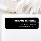 白黒レトロフォント差出人住所 ラベル (インサイチュ)