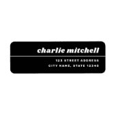 白黒レトロフォント差出人住所 ラベル (正面)