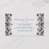 白黒レトロフローラダマスパターン 名刺 (裏面)