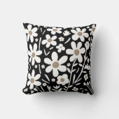 白黒レトロフローラ クッション (正面)