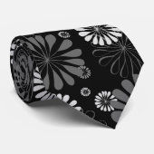 白黒レトロフローラ ネクタイ (ロール)