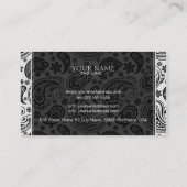 白黒レトロペイズリーパターン2デザイン 名刺 (裏面)