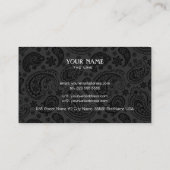 白黒レトロペイズリーパターン3デザイン 名刺 (裏面)