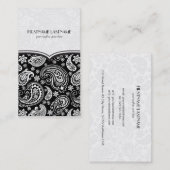白黒レトロペイズリーパターン4デザイン 名刺 (正面/裏面)