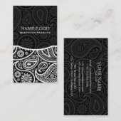 白黒レトロペイズリーパターン 名刺 (正面/裏面)