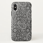 白黒レトロペイズリーパターン Case-Mate iPhoneケース (裏面)