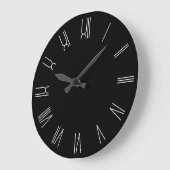 白黒レトロローマ数字 ラージ壁時計 (傾斜)