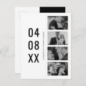 白黒レトロ写真ブックマーク日付の保存 インビテーションポストカード (正面/裏面)