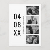 白黒レトロ写真ブックマーク日付の保存 インビテーションポストカード (正面)