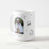 白黒レトロ写真卒業 コーヒーマグカップ (正面左)