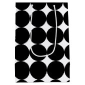 白黒レトロ幾何学円パターン ミディアムペーパーバッグ (裏面)