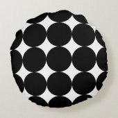 白黒レトロ幾何学円パターン ラウンドクッション (裏面)