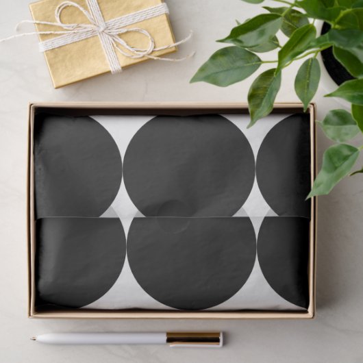 白黒レトロ幾何学円パターン 薄葉紙 (ギフト)