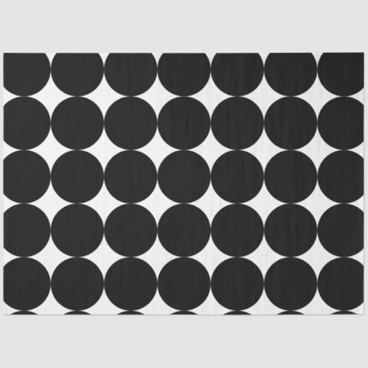 白黒レトロ幾何学円パターン 薄葉紙 (正面)