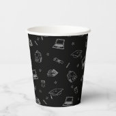 白黒レトロ手描きグラードパーティー 紙コップ (裏面)