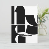 白黒レトロ新年のパーティー 招待状 (スタンド正面)