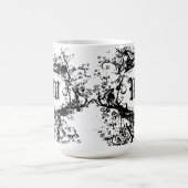 白黒レトロ模様モノグラムW コーヒーマグカップ (中央)