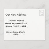 白黒レトロ波形パターン「引っ越しました」 案内ポストカード (裏面)