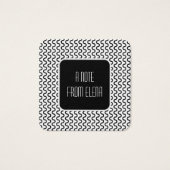 白黒レトロ波模様メッセージのメモ (正面)