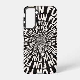 白黒レトロ溝おもしろい同心円 SAMSUNG GALAXY S21ケース