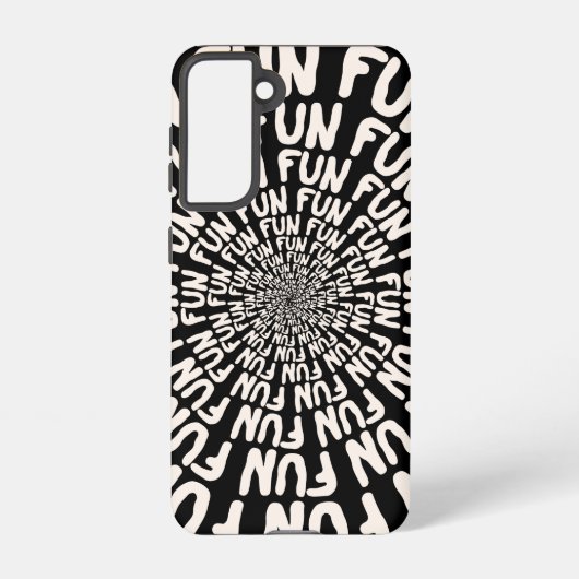 白黒レトロ溝おもしろい同心円 SAMSUNG GALAXYケース (裏面)