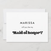 白黒レトロ私のメイド・オブ・オーナー(花嫁付き添い人) 招待状 (正面)