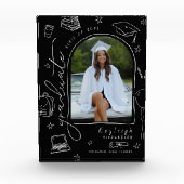 白黒レトロ落書き卒業写真ブロック フォトブロック (正面)