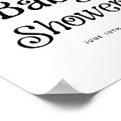 白黒レトロ赤ちゃんシャワー歓迎サイン ポスター (角)